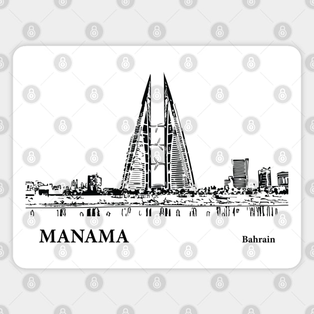 Manama Bahrain Magnet by Lakeric